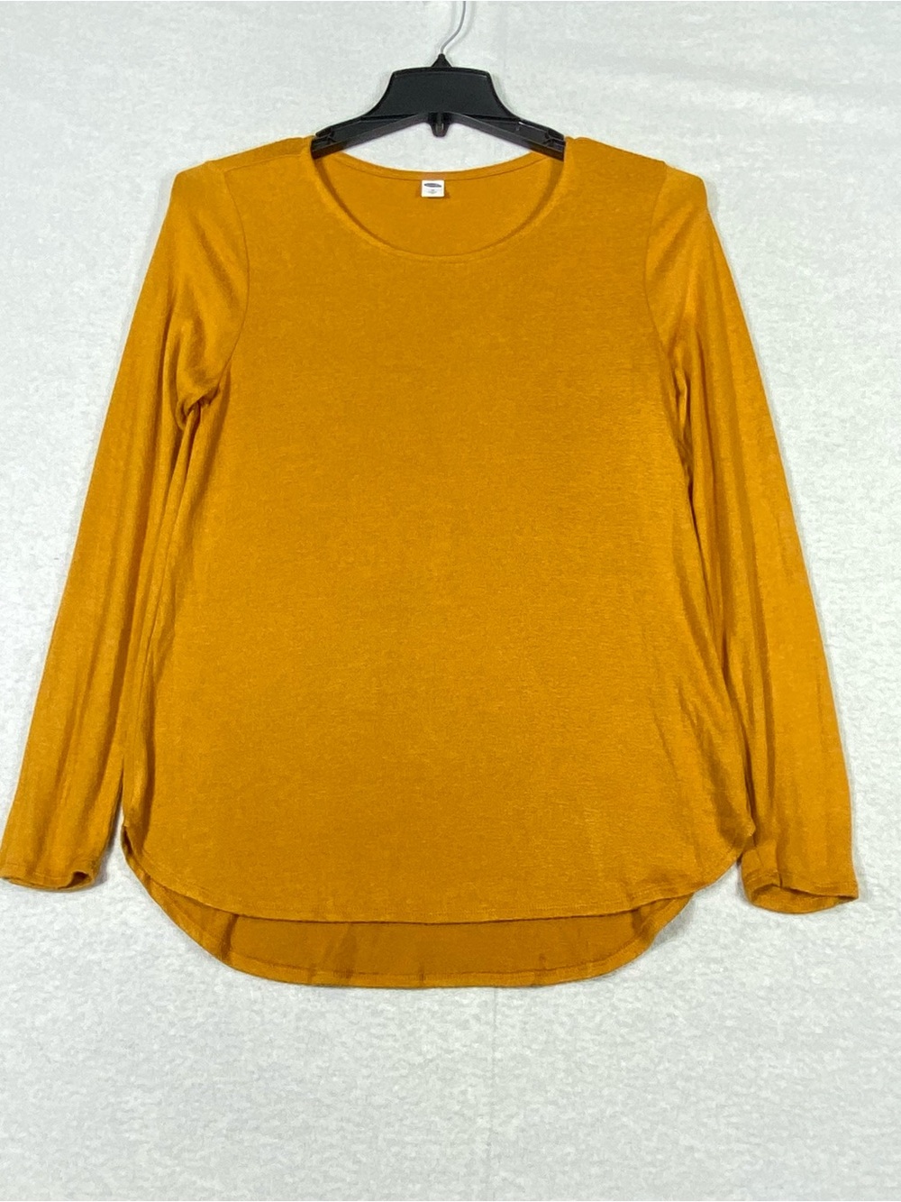 Old Navy Tunic Top Women's M Mustard Hi Low Hem Scoop Neck Long Sleeve Comfort